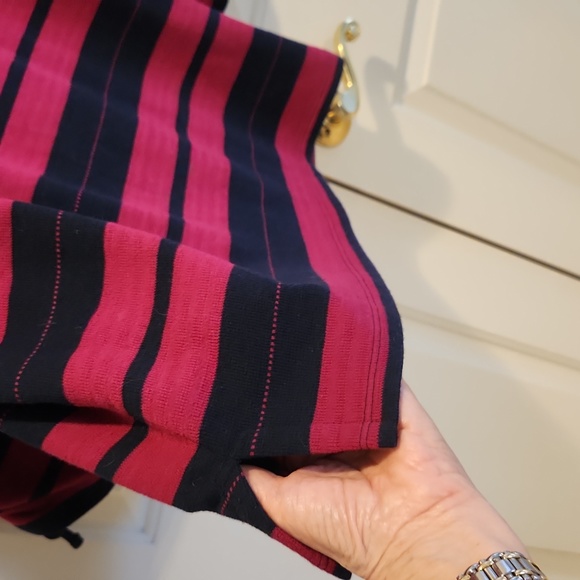 Talbots L top, raspberry/navy stripe - Picture 7 of 10